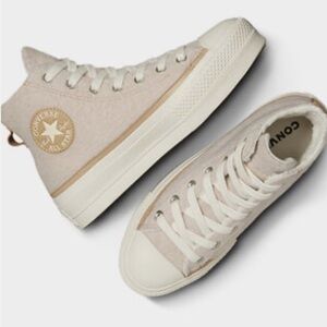 Converse Wmns Chuck Taylor All Star Lift Platform High 'Faux Mohair - Egret'